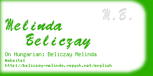 melinda beliczay business card